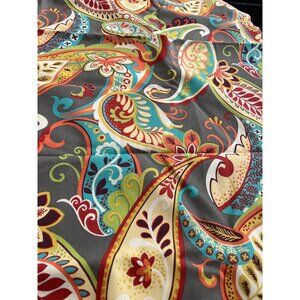 Vibrant yellow green orange blue paisley fabric